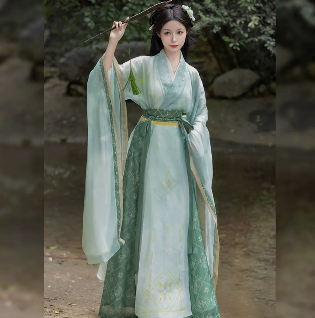 Wei Jin Dynasty Qiyao Ruqun Hanfu | Qingyu 清玉
