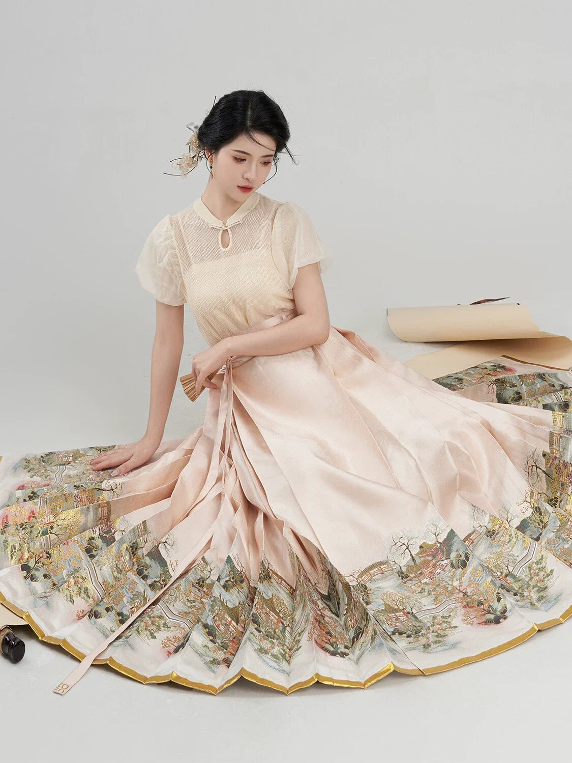 Chinese Blouse & Mamian Skirt Outfit | Nanpu 南浦