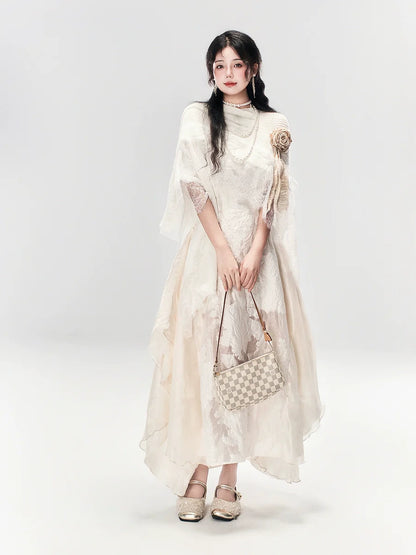 White Moonlight 白月光 - New Chinese Style Light Gold Dress