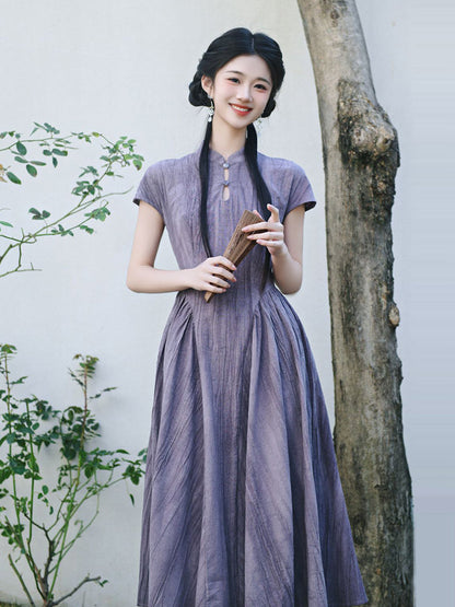 Pastel Winds 紫风 - New Chinese Style Cheongsam Dress