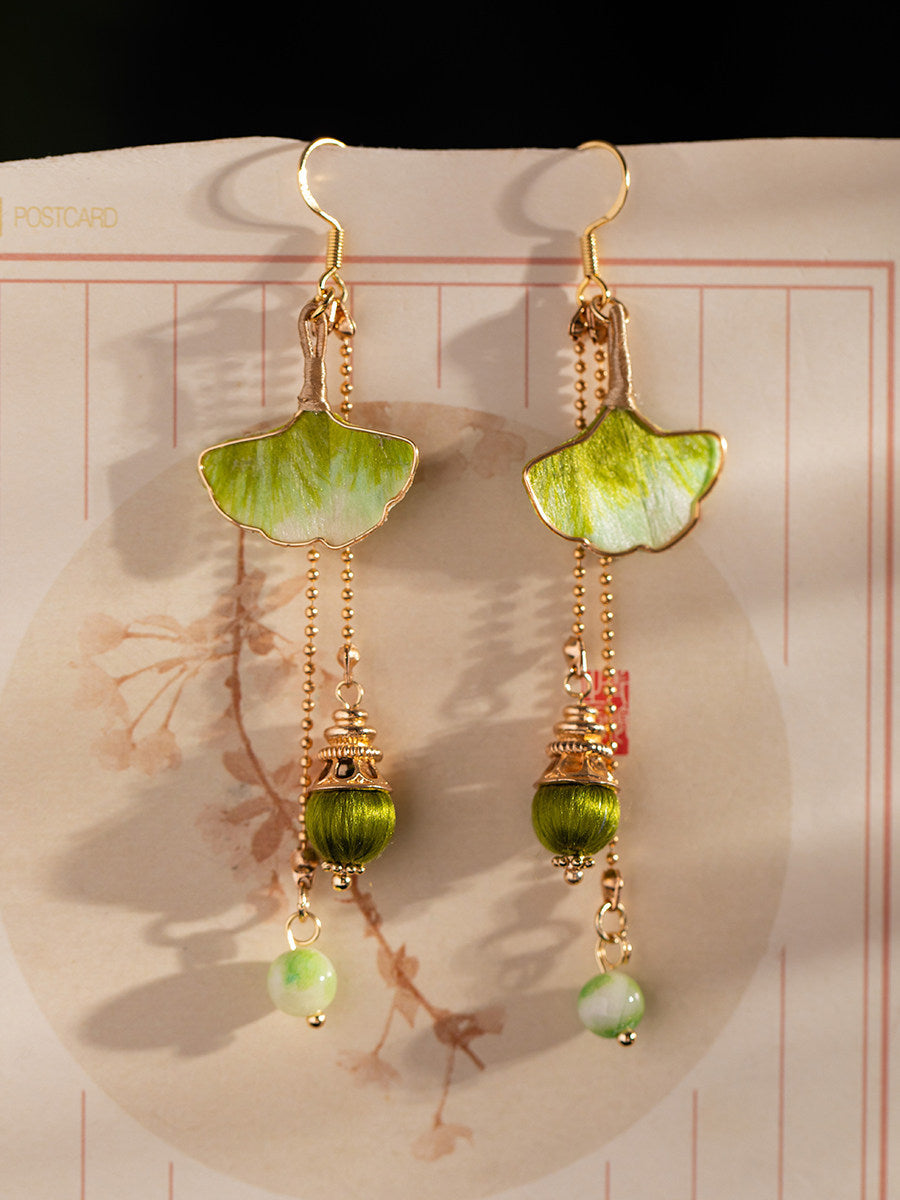 Sage Velvet Flower Earrings | Hanfu Jewelry