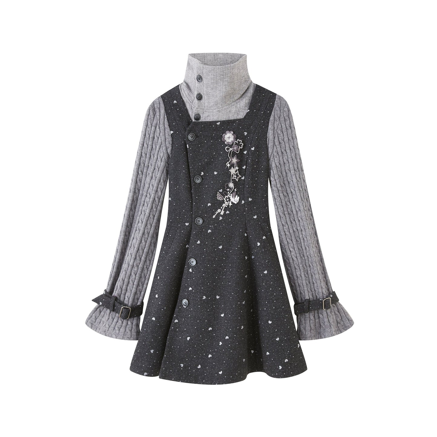 New Chinese Style Fitted Midi Dress - Little Luck 小幸运