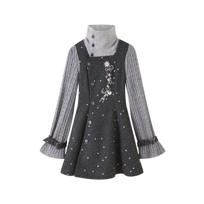 New Chinese Style Fitted Midi Dress - Little Luck 小幸运
