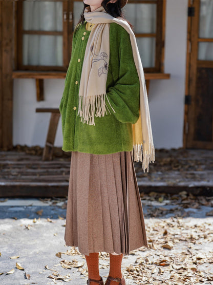 Chinese Round Collar Jacket & Elastic Skirt | Chuheng 初蘅