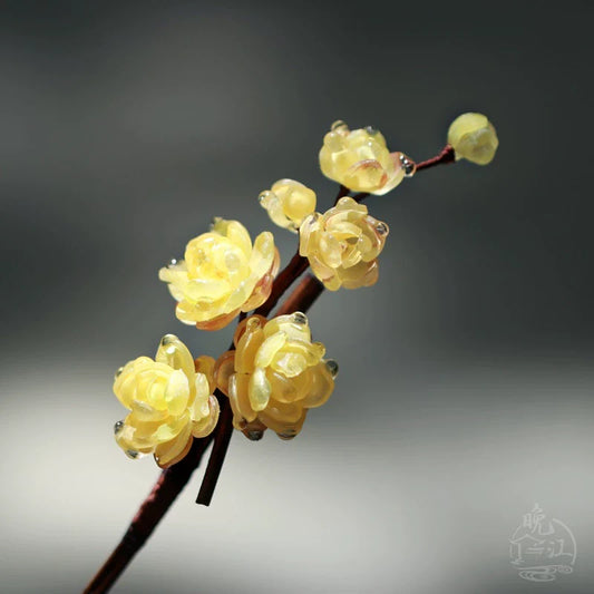 Winter Blossom Hair Stick ancient Chinese hair accessory - detail view