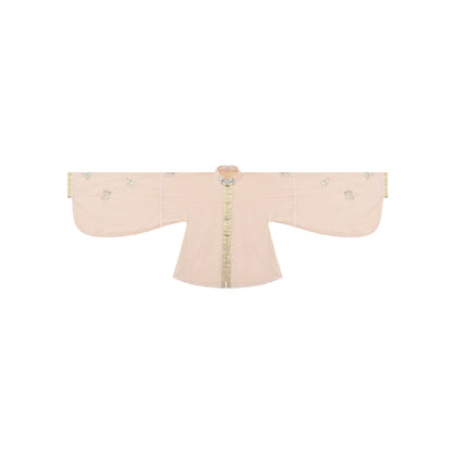 Ming Dynasty Pastel Orange Pipa Sleeve Top & Mamian Skirt | Yun Dynasty Capital 云朝玉京