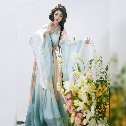 Wei Jin Dynasty Qiyao Ruqun Hanfu | Pear Blossom Fall