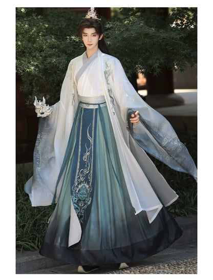 Mist Beyond Waters | Wei Jin Unisex Hanfu with Immortal Flowing Sleeves