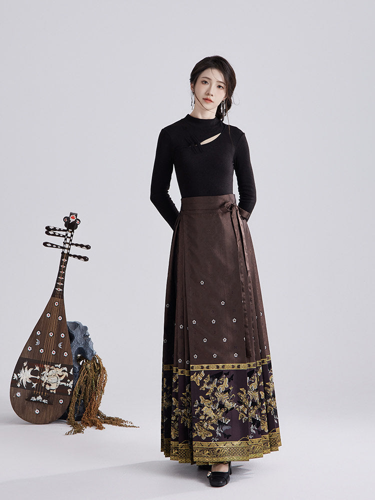 Ming Dynasty Modern Hanfu and Mamianqun - Five Strings Pipa 五弦琵琶