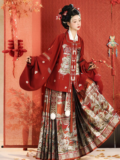Ming Dynasty Chinese New Year Festival Hanfu | Charming Horse 骏燕迎新