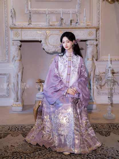 Ming Dynasty Violet Bijia & Mamianqun Hanfu Set | Vines 藤萝有期