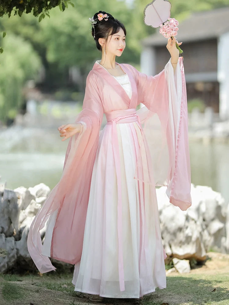 Wei Jin Dynasty Qiyao Ruqun Hanfu | Roselle