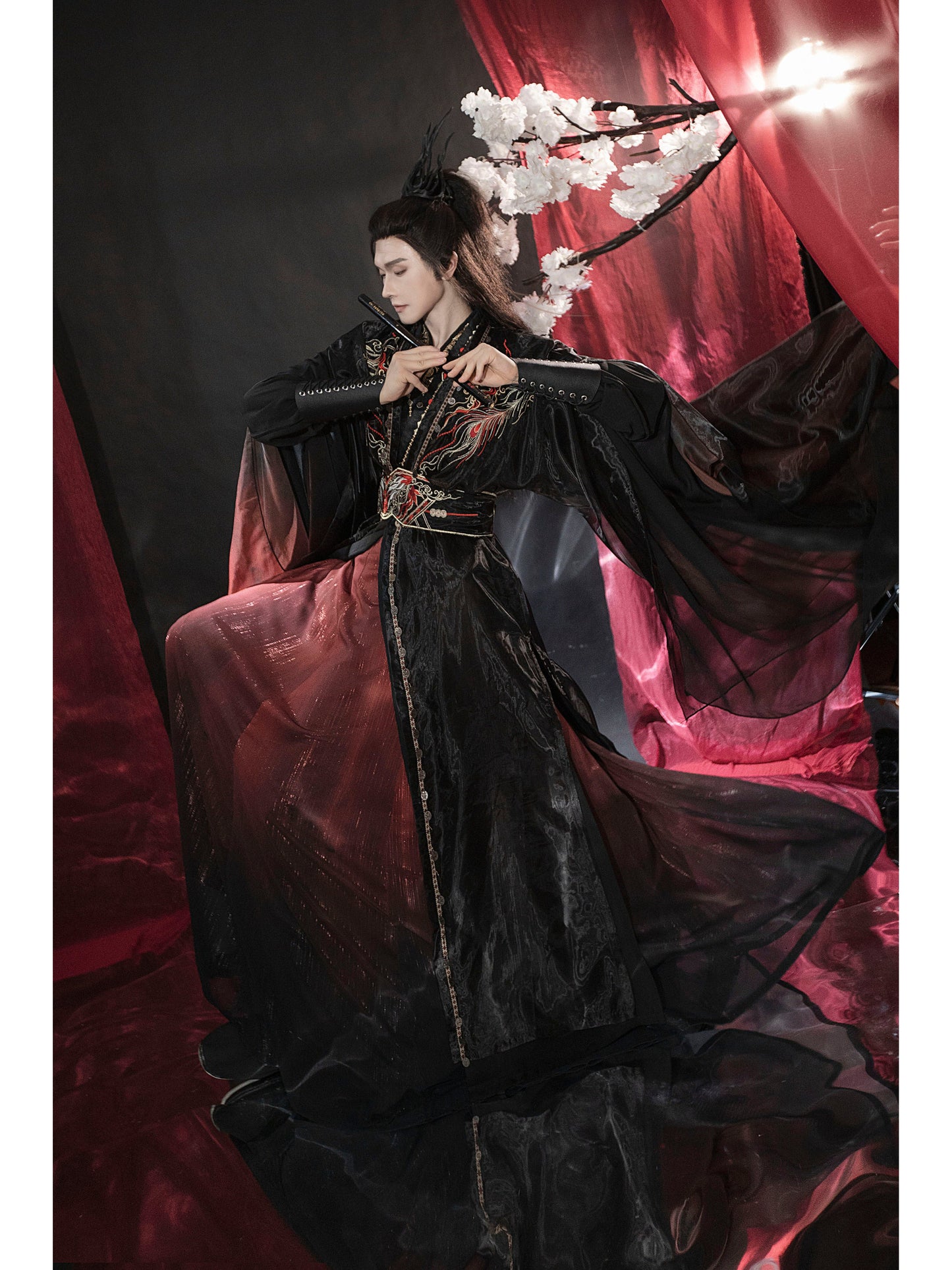 Night Flame Xianxia Hanfu Set | Chinese Fantasy Period Drama Style