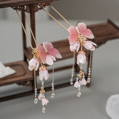 Peach Blossom Magnolia Hair Stick | Ancient Chinese Hair Accessory