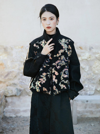 New Chinese Style Dragon Motif Sequin Oversized Jacket - Tunan 图南