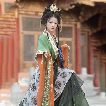 Wei Jin Dynasty Qiyao Ruqun Hanfu | Butterfly Scroll 蝴蝶图卷