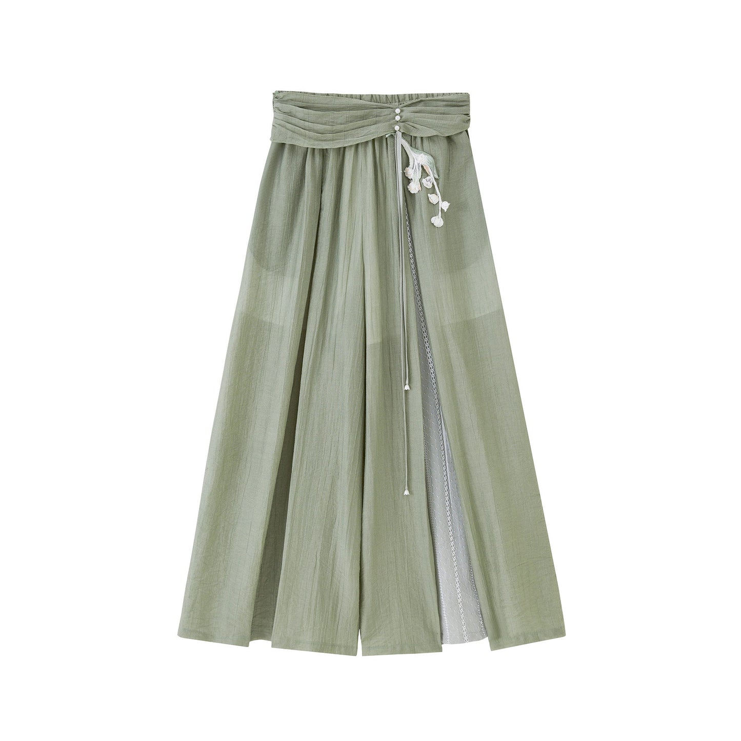 Ming Dynasty Modern Hanfu Bijia and Wide Leg Pants - Bell Whispering 铃风絮语