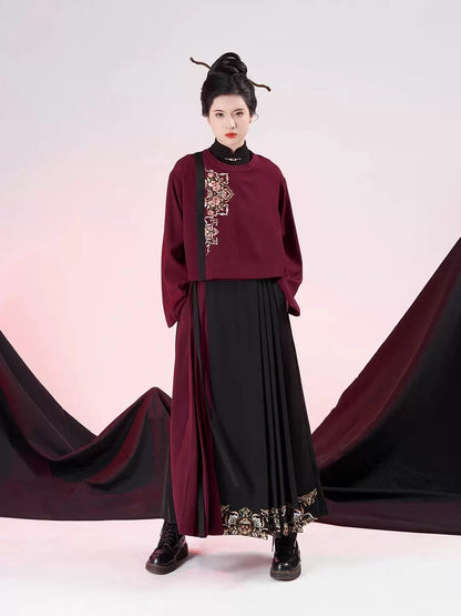 Ming Dynasty Modern Hanfu Mamianqun Outfit - Jinxianghua 锦相花
