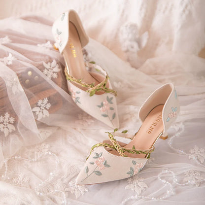 Addison - Flower Vines Qipao Heels