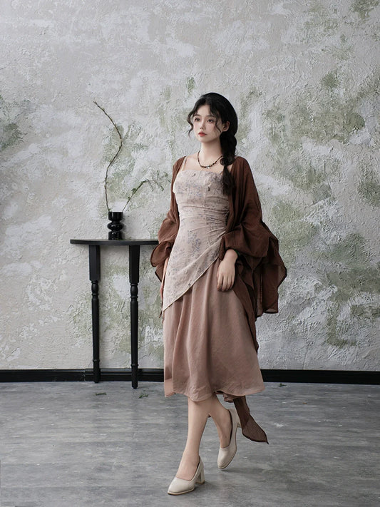 Ebony 乌木案 - New Chinese Style Outfit Wabi-Sabi Dress Set