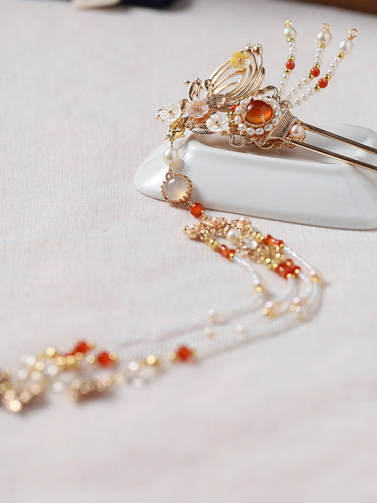 Caifeng hair stick - ancient Chinese hanfu hair accessory — side profile