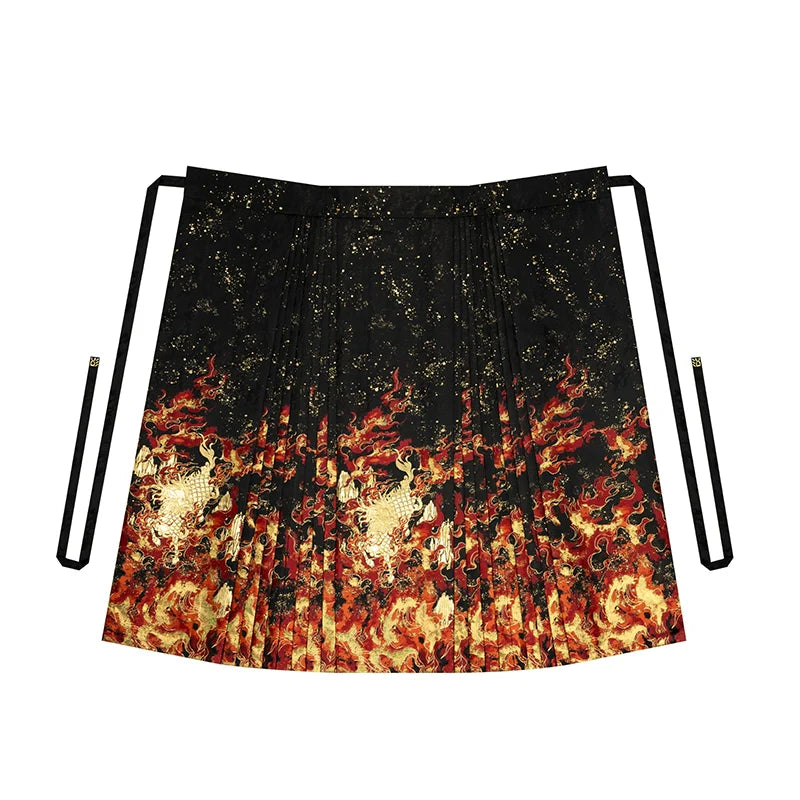 Chinese Long Sleeve Shirt & Mamian Skirt Outfit | Chiyan 赤炎