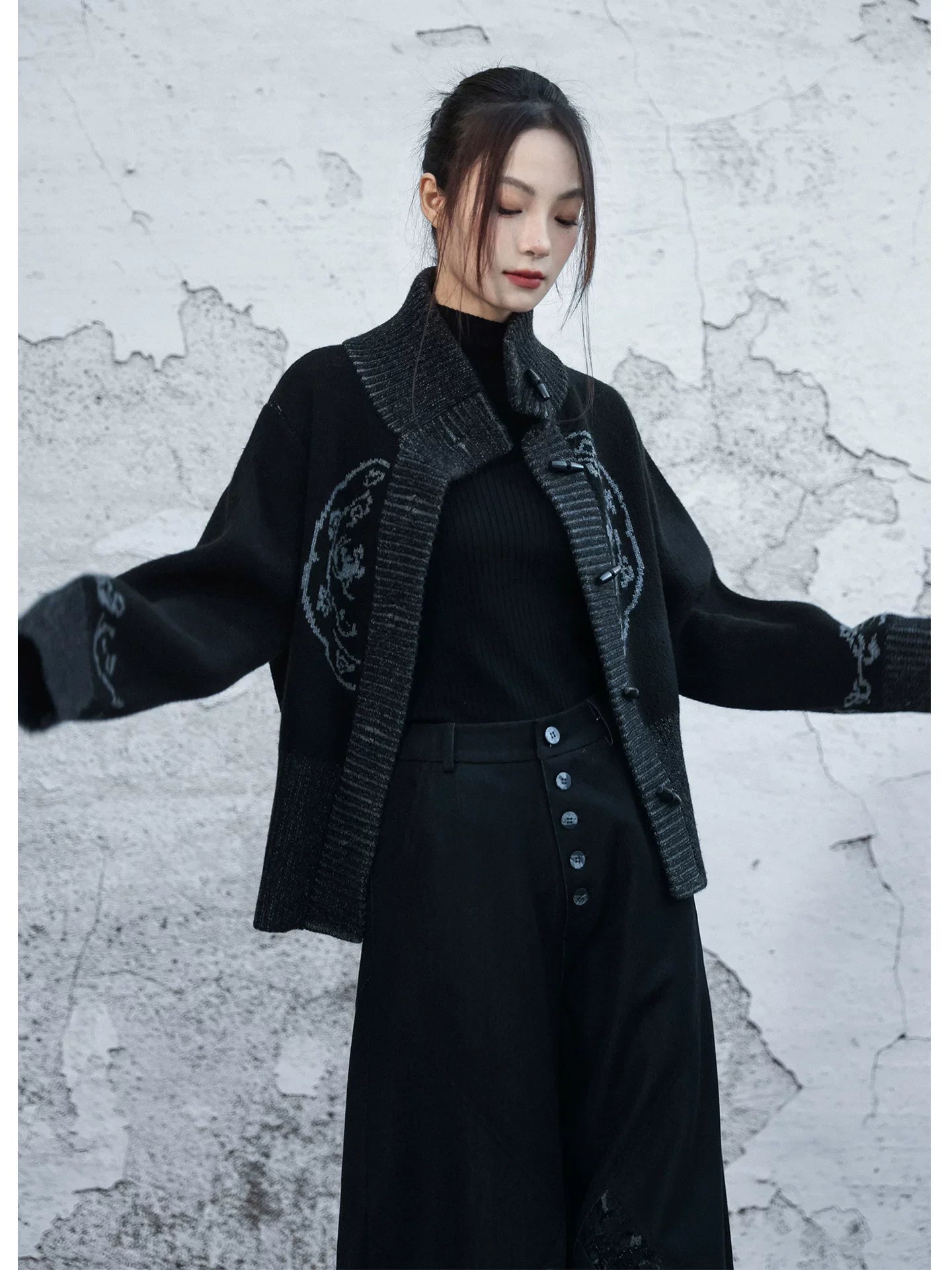 New Chinese Style Turtleneck Sweater for Autumn and Winter