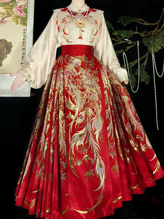Xiangsi new Chinese style Ming Dynasty hanfu matching set - front view