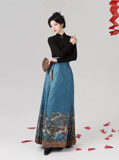Ming Dynasty Modern Hanfu Mamianqun Outfit - Fairy Feathers 仙羽