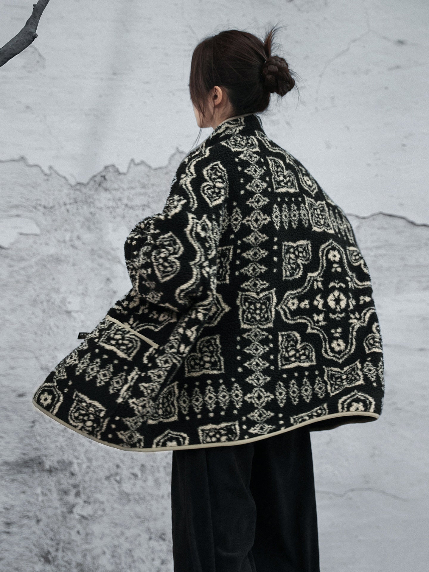 New Chinese Style Ancient Printed Pattern Coat - Yihan 屹寒