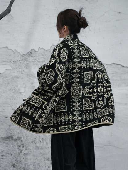 New Chinese Style Ancient Printed Pattern Coat - Yihan 屹寒