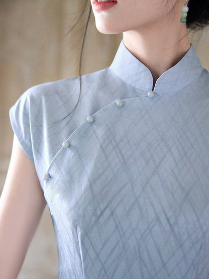 Short Sleeve Midi Cheongsam | By the Ocean