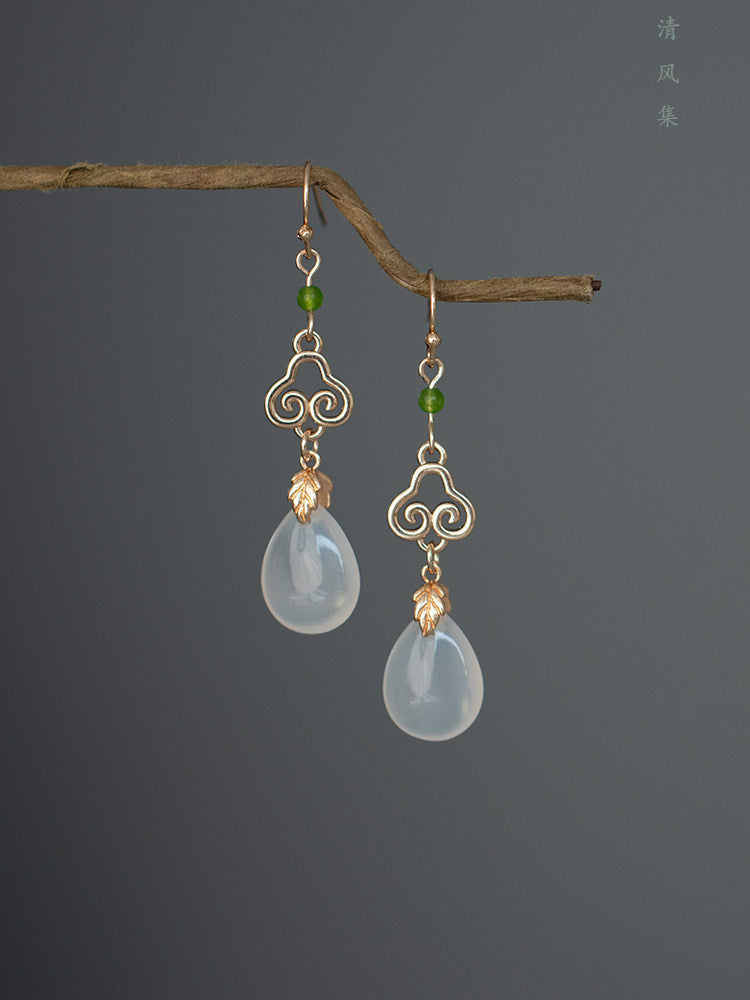 Clouds and Droplets Antique Earrings | Hanfu Jewelry