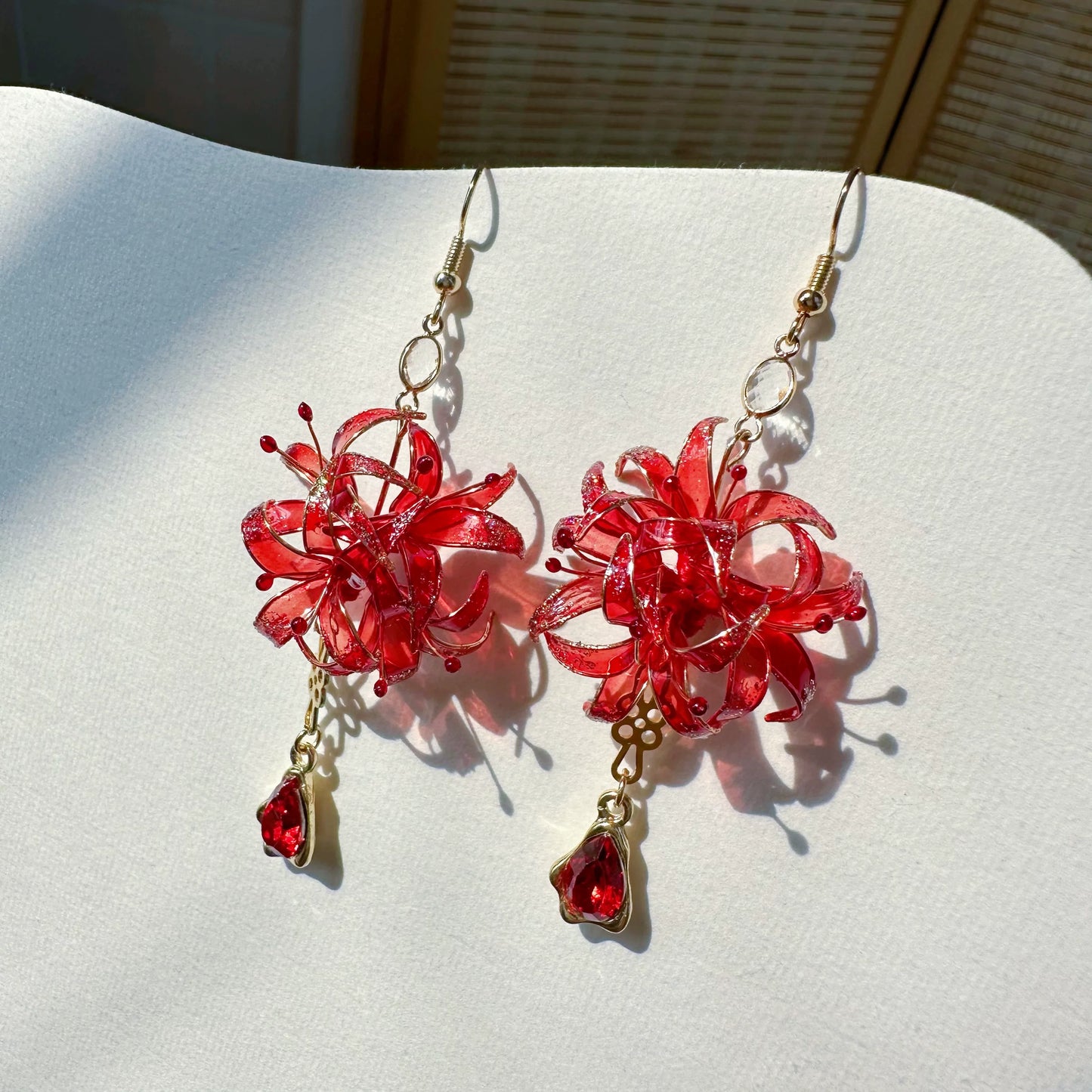 Red Spider Lily Earrings | Hanfu Jewelry