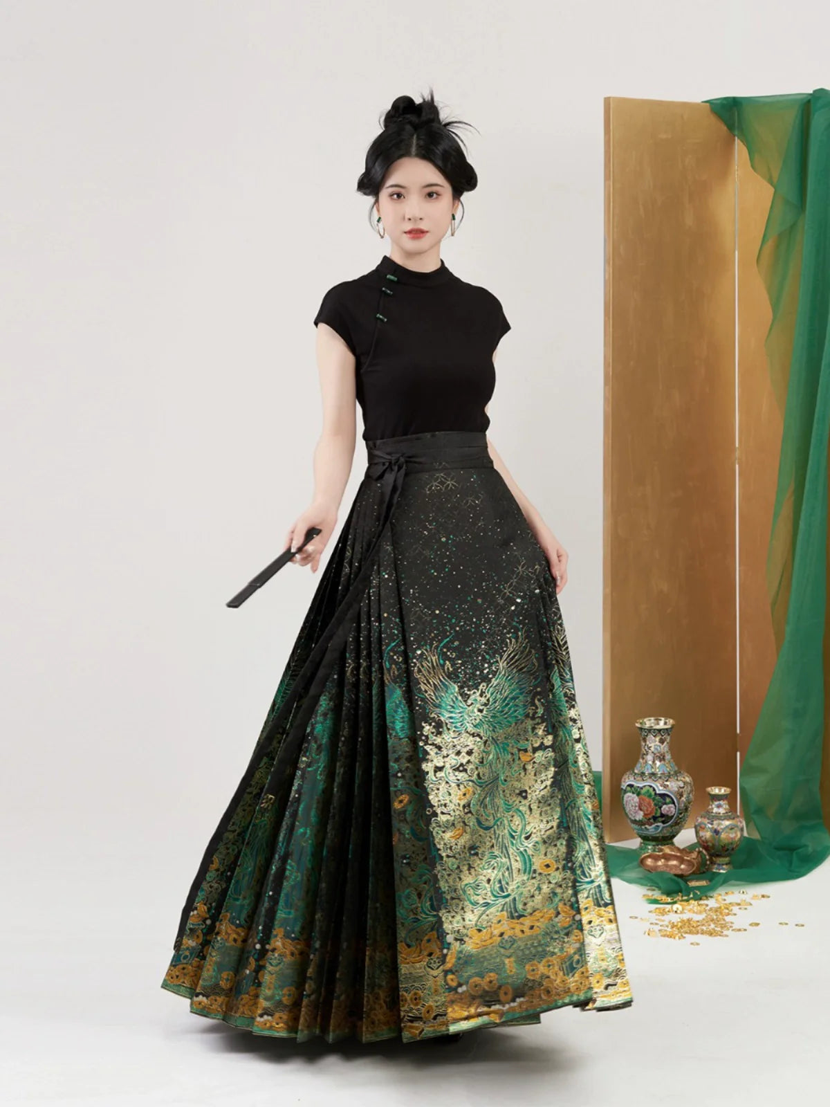 Chinese Blouse & Mamian Skirt Outfit | Bronze Money Tree 青铜摇钱树
