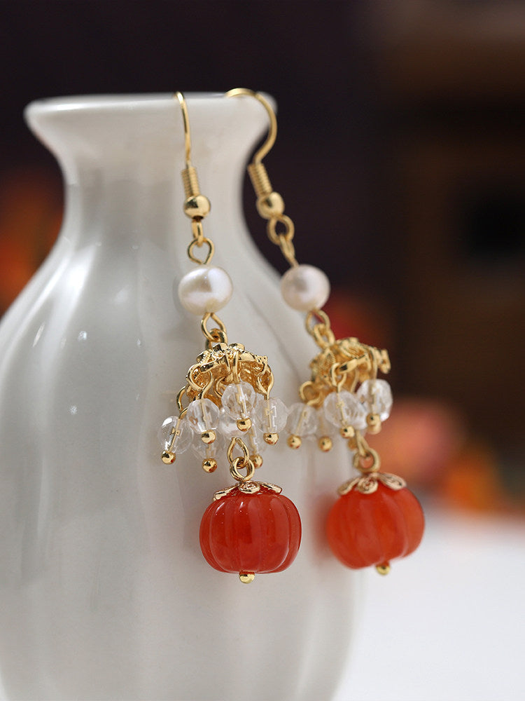 Pumpkin Earrings | Ancient China Jewelry