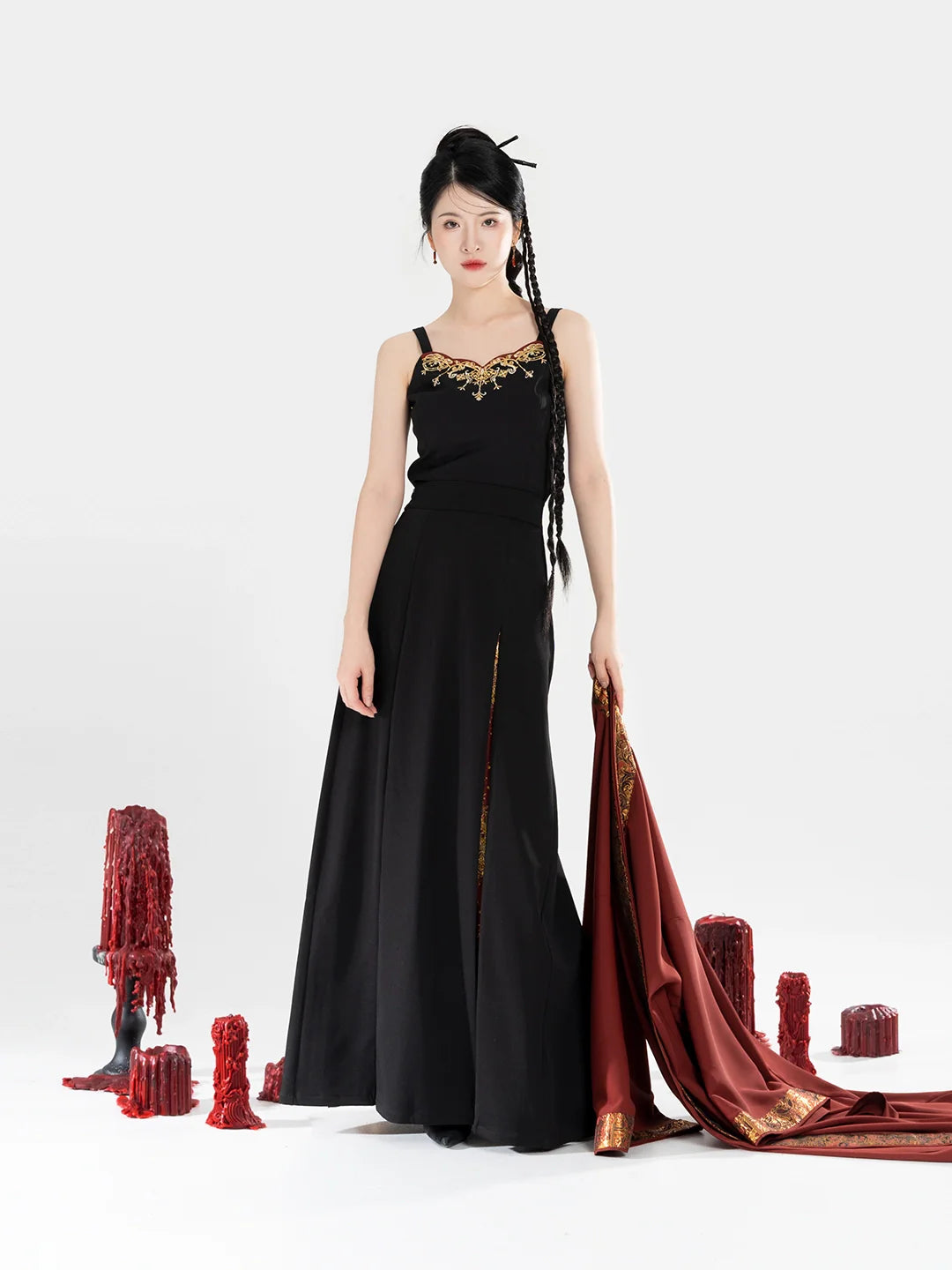 Song Dynasty Modern Hanfu Set with Beizi Jacket and Three Pleat Skirt - Holy Candle 圣烛 (Preorder)