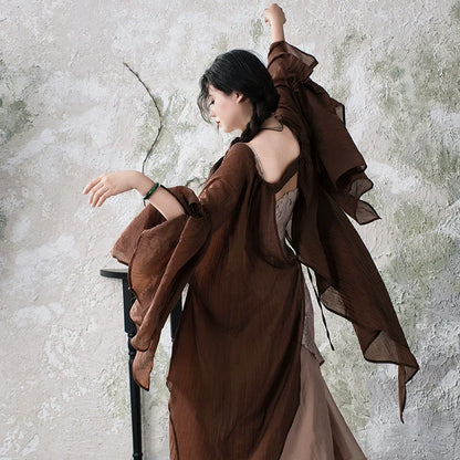 Ebony 乌木案 - New Chinese Style Outfit Wabi-Sabi Dress Set