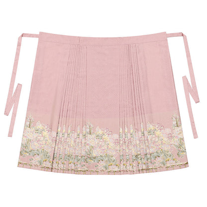 Ming Dynasty Hanfu Set with Embroidered Cloud Collar & Mamian Skirt｜Furong 芙蓉