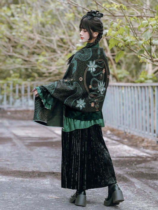 New Chinese Style Print Shawl - Shengqing 升卿