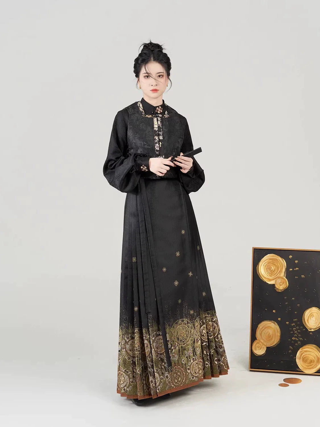 Chinese Blouse & Mamian Skirt Outfit | Jinghua Jade Mirror 金花玉镜