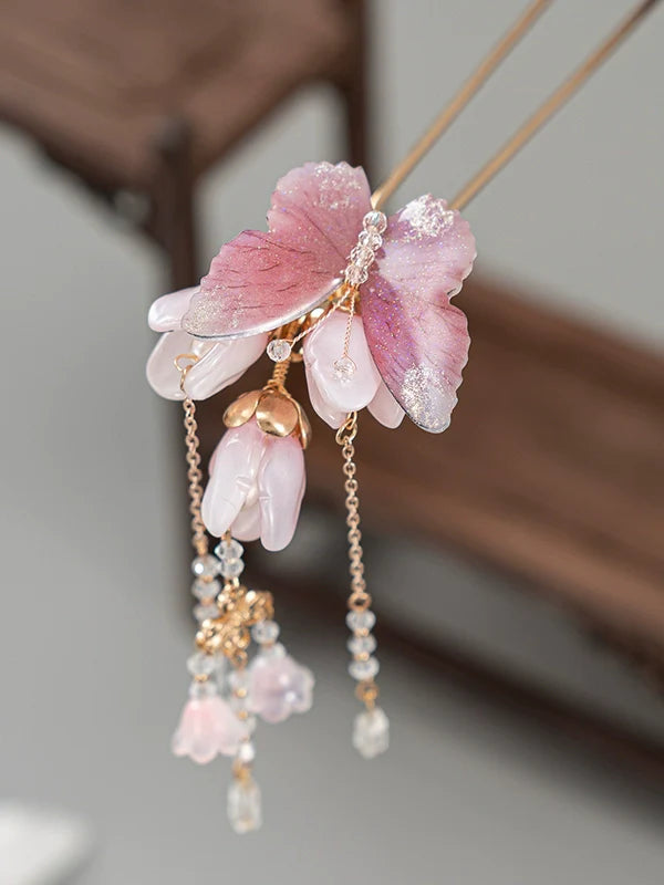 Peach Blossom Magnolia Hair Stick | Ancient Chinese Hair Accessory