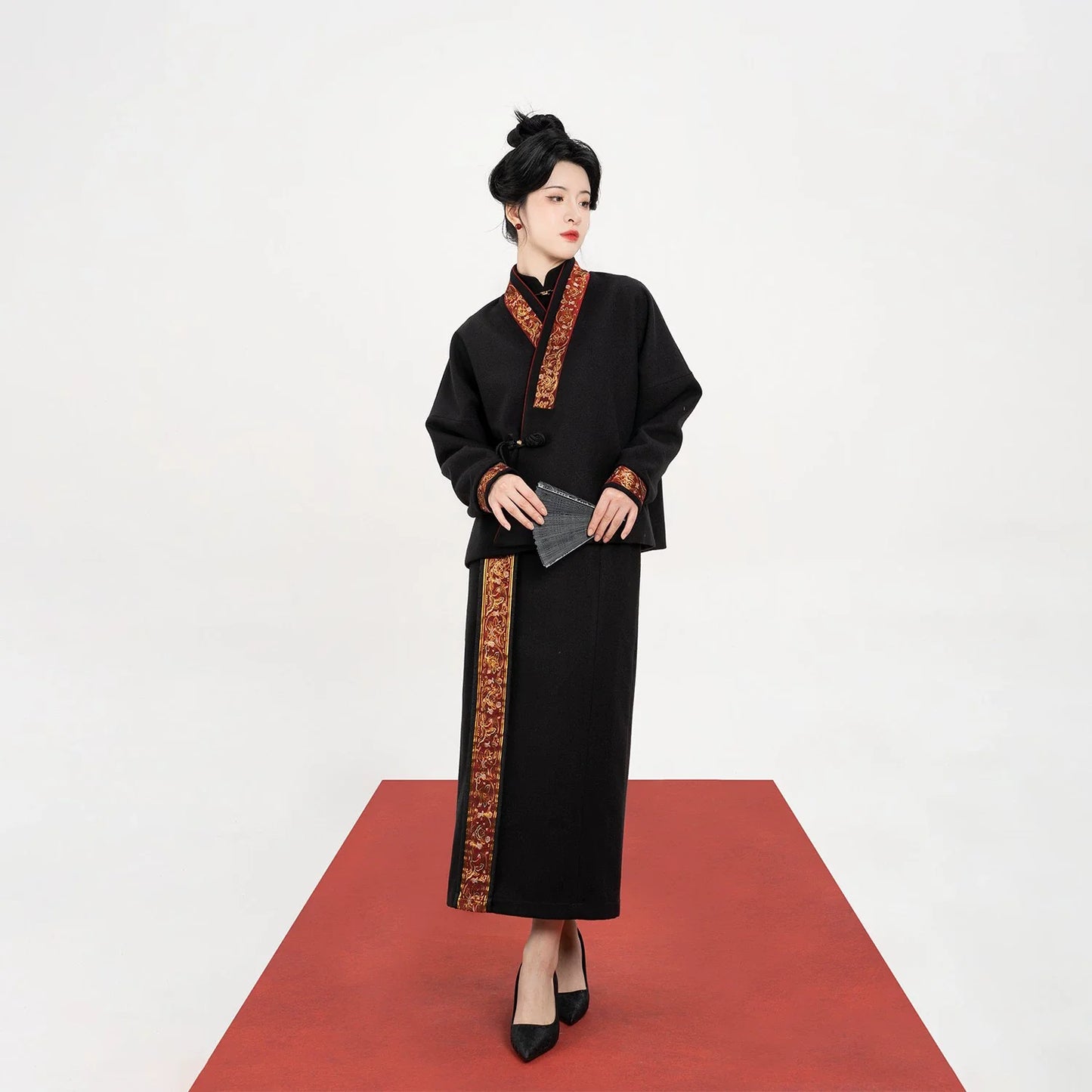 New Chinese Style Women Jacket & Dunhuang Scroll Motif Long Skirt - Tang Juanjuan 唐卷卷 (Preorder)