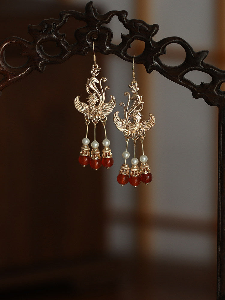 Phoenix Bridal Antique Earrings | Hanfu Jewelry