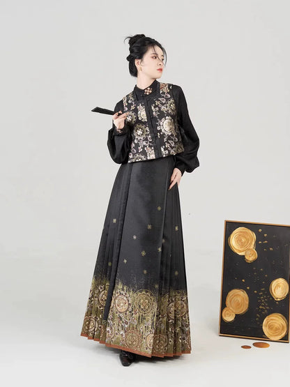 Chinese Blouse & Mamian Skirt Outfit | Jinghua Jade Mirror 金花玉镜
