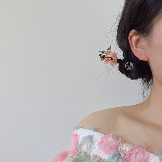 Blooming Blossom hair stick - hanfu hair accessory — side profile