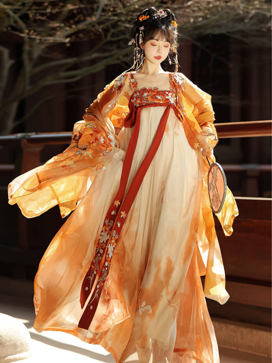 Golden Maple 金枫 - Tang Dynasty Style Hanfu Dress Heziqun