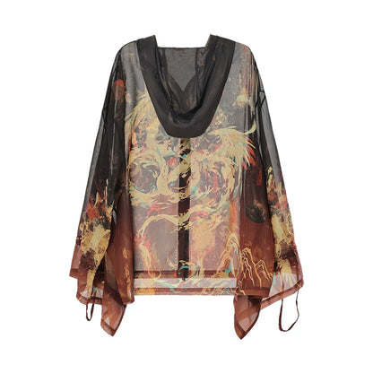 Yinglong 应龙 - Printed Hooded Chinese Style Sunscreen Shirt & Pants