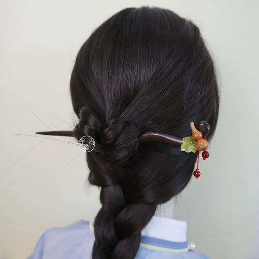 Blessing hair stick - traditional Chinese hanfu hair accessory — side profile
