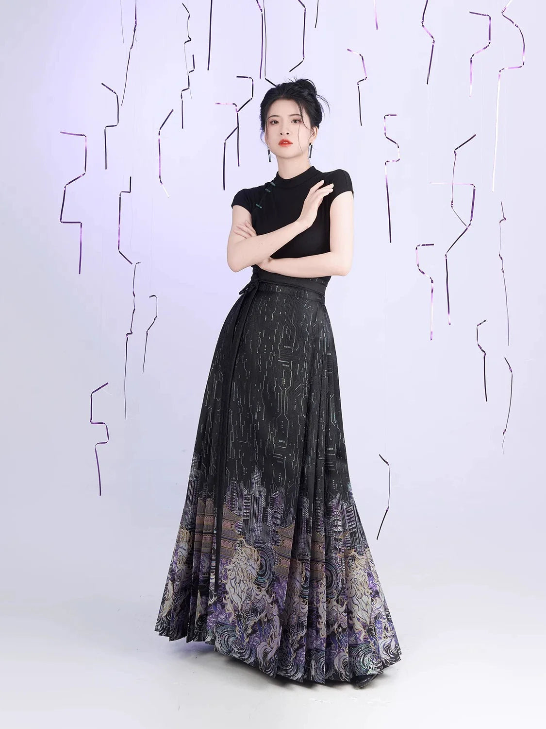 Chinese Blouse & Mamian Skirt Outfit | Cyber Kirin 赛博麒麟